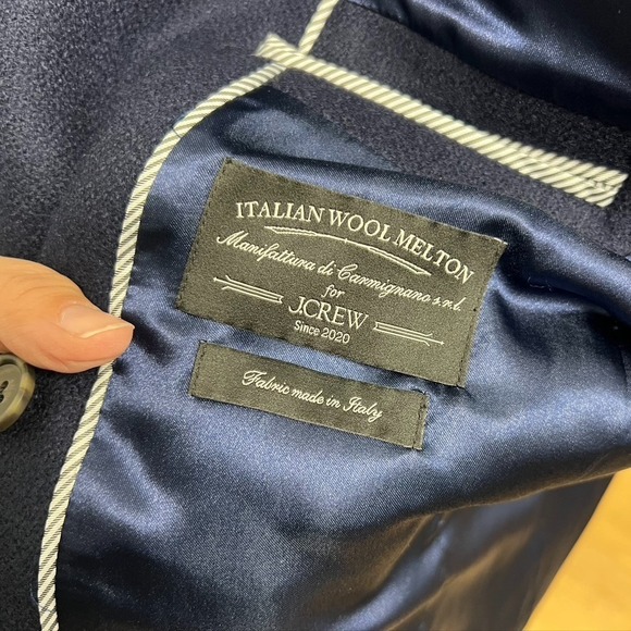 J Crew Italian Wool Peacoat Womens 2 Navy Blue Classic Short Career Office New - Picture 15 of 15